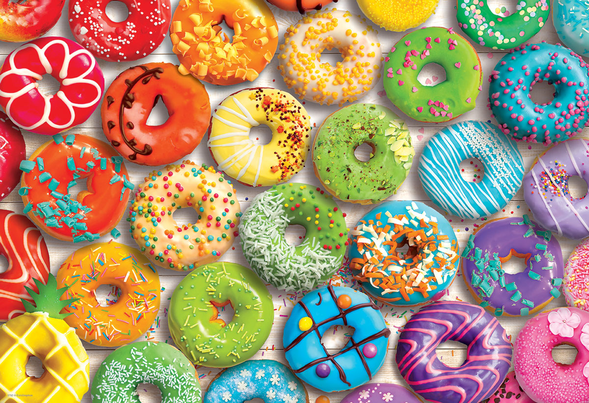 Donut Rainbow Shaped Tin 550 Piece Puzzle by Eurographics