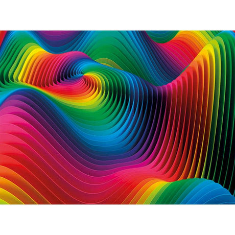 Vibrant wave gradient-themed 500-piece jigsaw puzzle