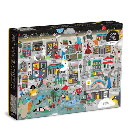 City of Gratitude 1000 piece puzzle featuring whimsical everyday scenes