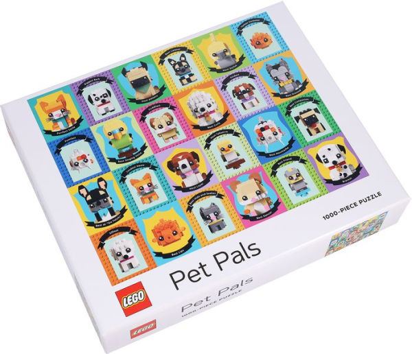 LEGO Pet Pals 1000-piece puzzle featuring cute BrickHeadz pets