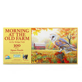 Colorful 300-piece jigsaw puzzle depicting a morning at the old farm