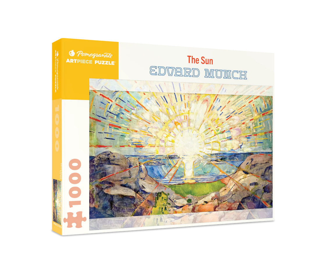 The Sun 1000 piece puzzle by Pomegranate - vibrant sunrise scene by Edvard Munch