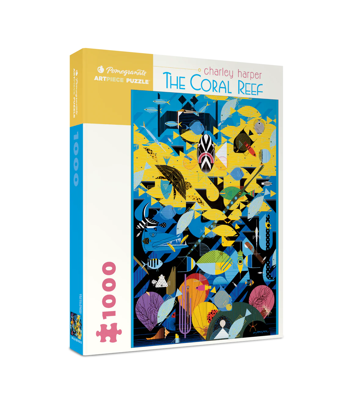 The Coral Reef 1000 piece puzzle by Pomegranate - vibrant underwater scene by Charley Harper