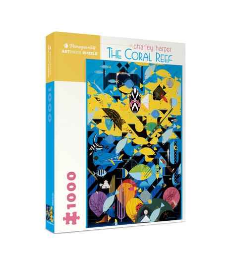 The Coral Reef 1000 piece puzzle by Pomegranate - vibrant underwater scene by Charley Harper