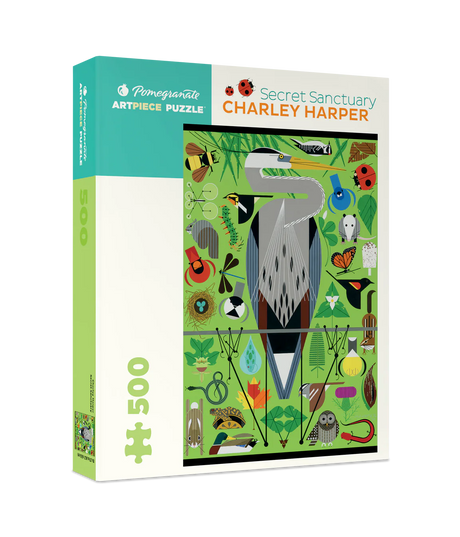 Secret Sanctuary 500 piece puzzle by Pomegranate - tranquil nature scene by Charley Harper