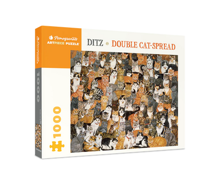 Double Cat-Spread 1000 piece puzzle by Pomegranate - over 100 cats by Ditz