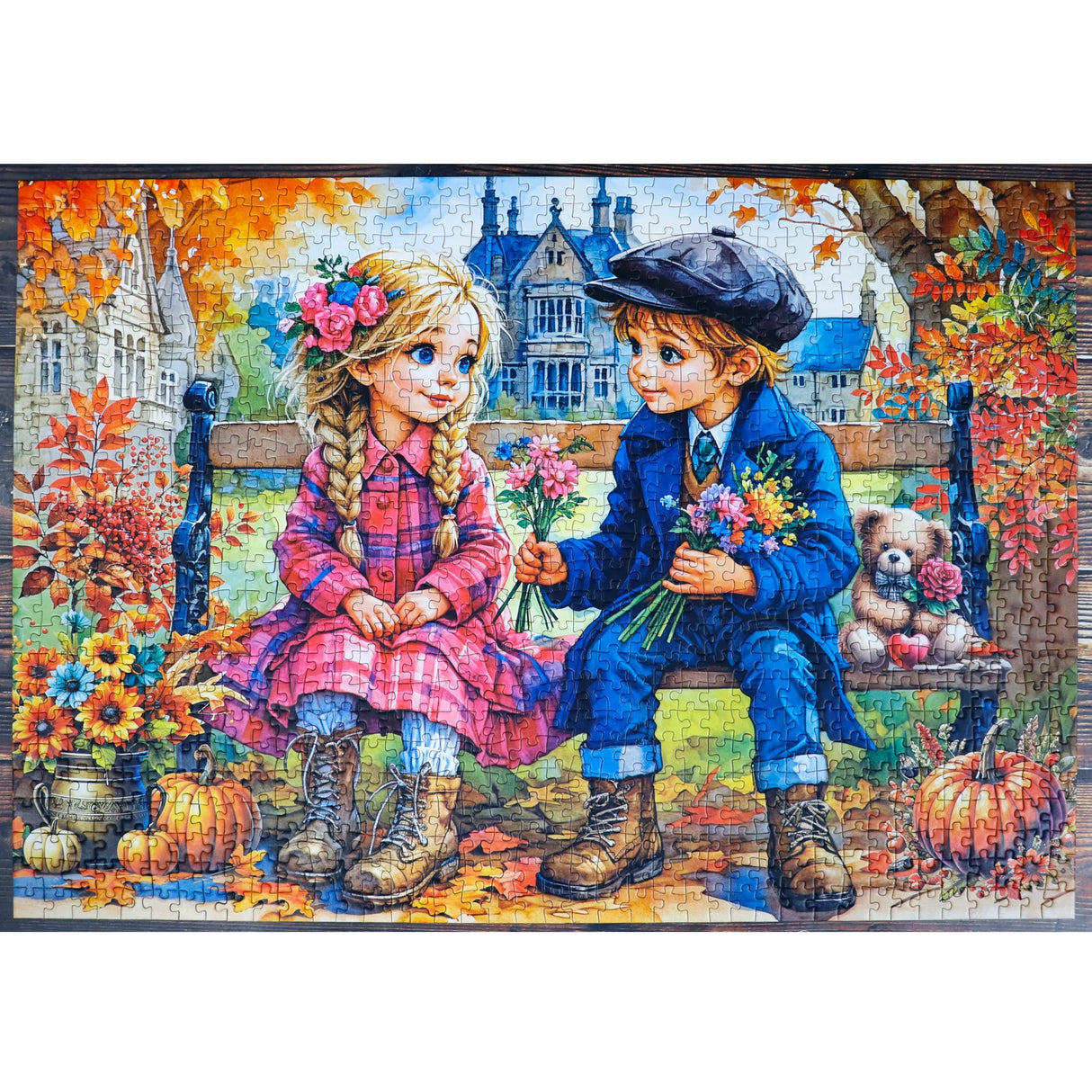 Completed Autumn's Tender Gesture puzzle with vibrant colors