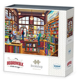 Puzzle box Bookshop puzzle featuring a cozy bookstore filled with colorful books and literary classics by Boardwalk