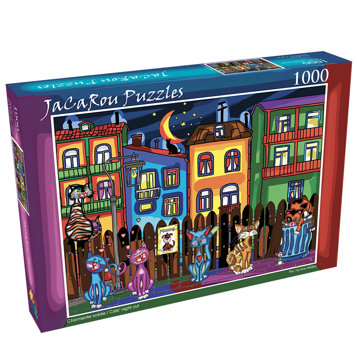 Cats Night Out 1000 Piece Jigsaw Puzzle by JaCaRou