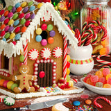 Gingerbread house 500 piece puzzle with candy and colors of a gingerbread house by Springbok