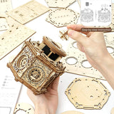 315-piece DIY Secret Garden Model Kit by Robotime Rokr. Wooden music box toy for children and adults. Easy assembly.