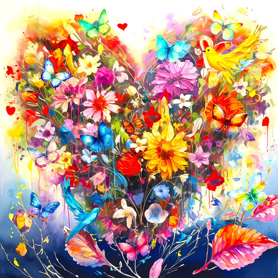 Heart Bouquet 500 piece jigsaw puzzle featuring a vibrant heart-shaped floral arrangement by Springbok