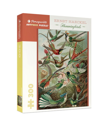 Hummingbirds 300-piece jigsaw puzzle by Pomegranate - detailed illustration by Ernst Haeckel