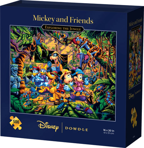 Mickey & Friends Exploring the Jungle 500-piece puzzle box with Disney characters in a jungle scene