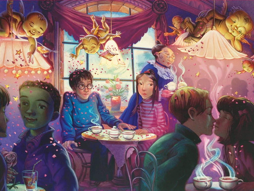 500 piece Harry Potter puzzle with Mary GrandPré's illustration of Madam Puddifoot's Tea Shop