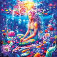 Peace Underwater jigsaw puzzle by Magnolia with 1000 pieces featuring a peaceful mermaid in a colorful aquatic world of coral and fish