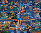 Dowdle 300-piece jigsaw puzzle of a busy pet shop filled with various animals and excited customers