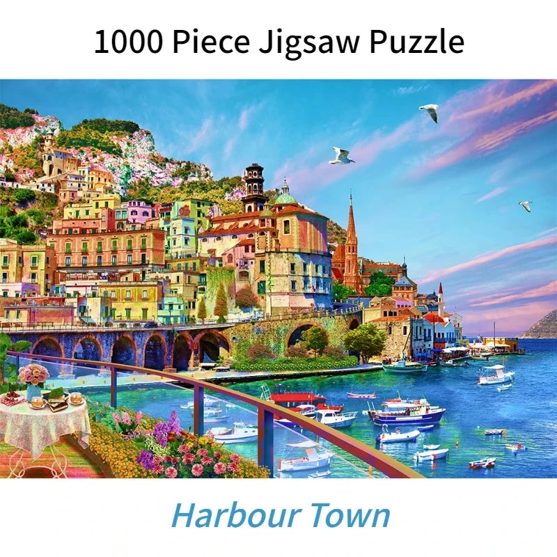 Harbour Town 1000 Piece Jigsaw Puzzle by Huadada