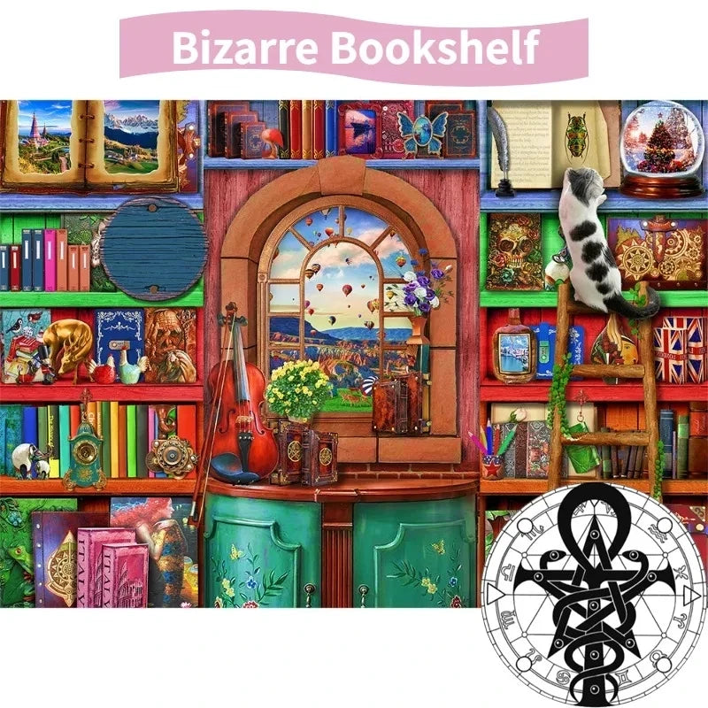 Bizarre Bookshelf 1000 Piece Jigsaw Puzzle by Huadada