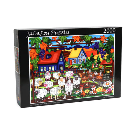 JaCaRou Ten Sheep and More puzzle box showing colorful farm scene with animals