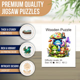Colorful Wooden Frog Jigsaw Puzzle - Unique Shape with Multiple Options