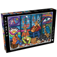 The Gentleman Band 1000-piece puzzle from JaCaRou, with a colorful illustration of street musicians and vibrant graffiti reading "Peace" and "Amour." A unique, artistic jigsaw puzzle for adults who enjoy music themes.