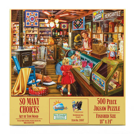 So Many Choices 500 Piece Jigsaw Puzzle by SunsOut - Nostalgic Shopping Delight