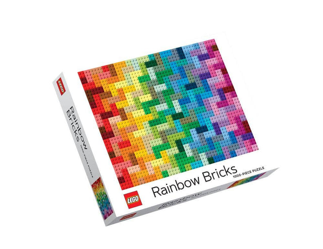 LEGO Rainbow Bricks 1000-piece jigsaw puzzle with vibrant colors