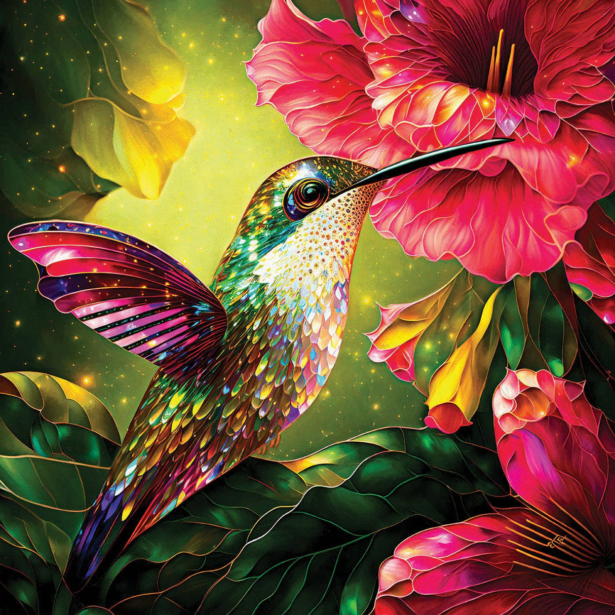 Hummingbird and Hibiscus 1000 Piece Nature Puzzle by SunsOut