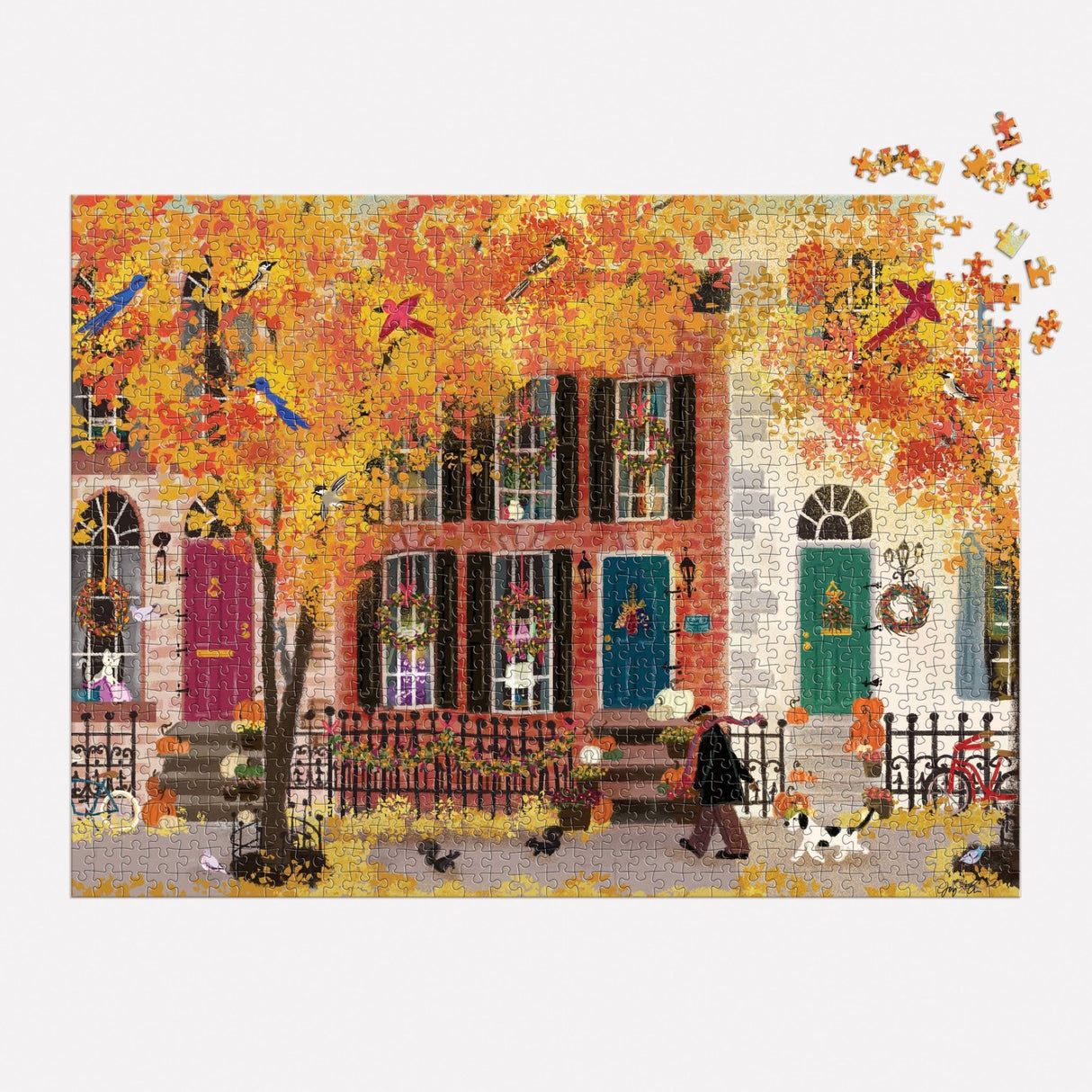 Autumn in the Neighborhood 1000 Piece Puzzle by Galison - Galison - Jigsaw Puzzles - The Puzzle Center - 