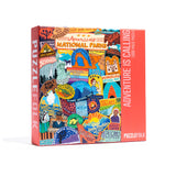 Adventure is Calling 1000-piece National Parks puzzle - vibrant stickers collage