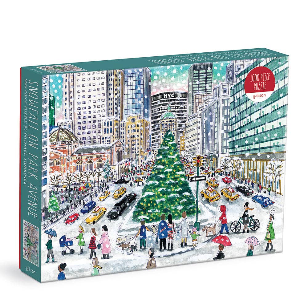 Michael Storrings Snowfall on Park Avenue 1000 Piece Puzzle – Winter in NYC!