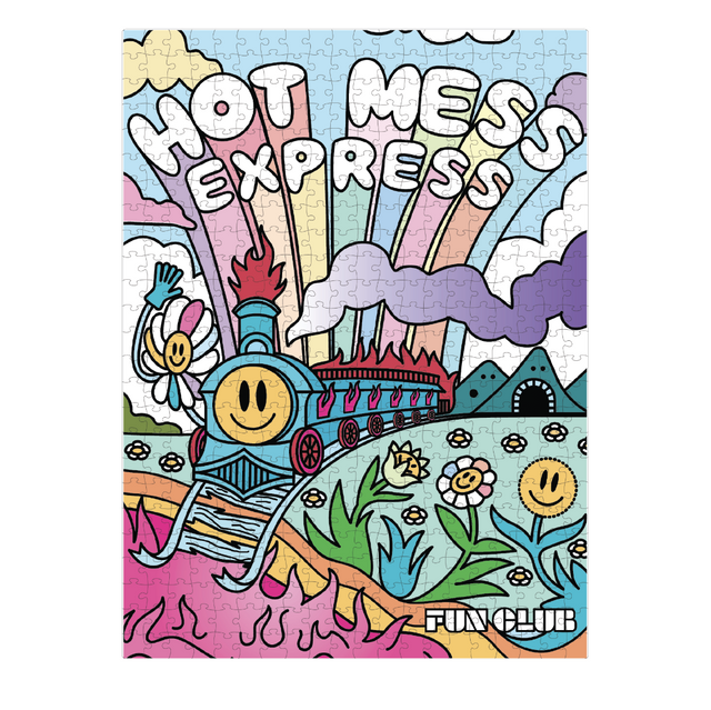 Colorful Fun jigsaw puzzle called Hot Mess Express by FUN CLUB features a train 