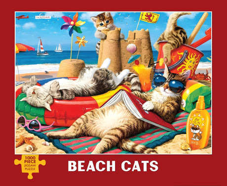 Beach Cats 1000 - Piece Jigsaw Puzzle by Willow Creek Press - Willow Creek Press & Gifts - Jigsaw Puzzles - The Puzzle Center - 