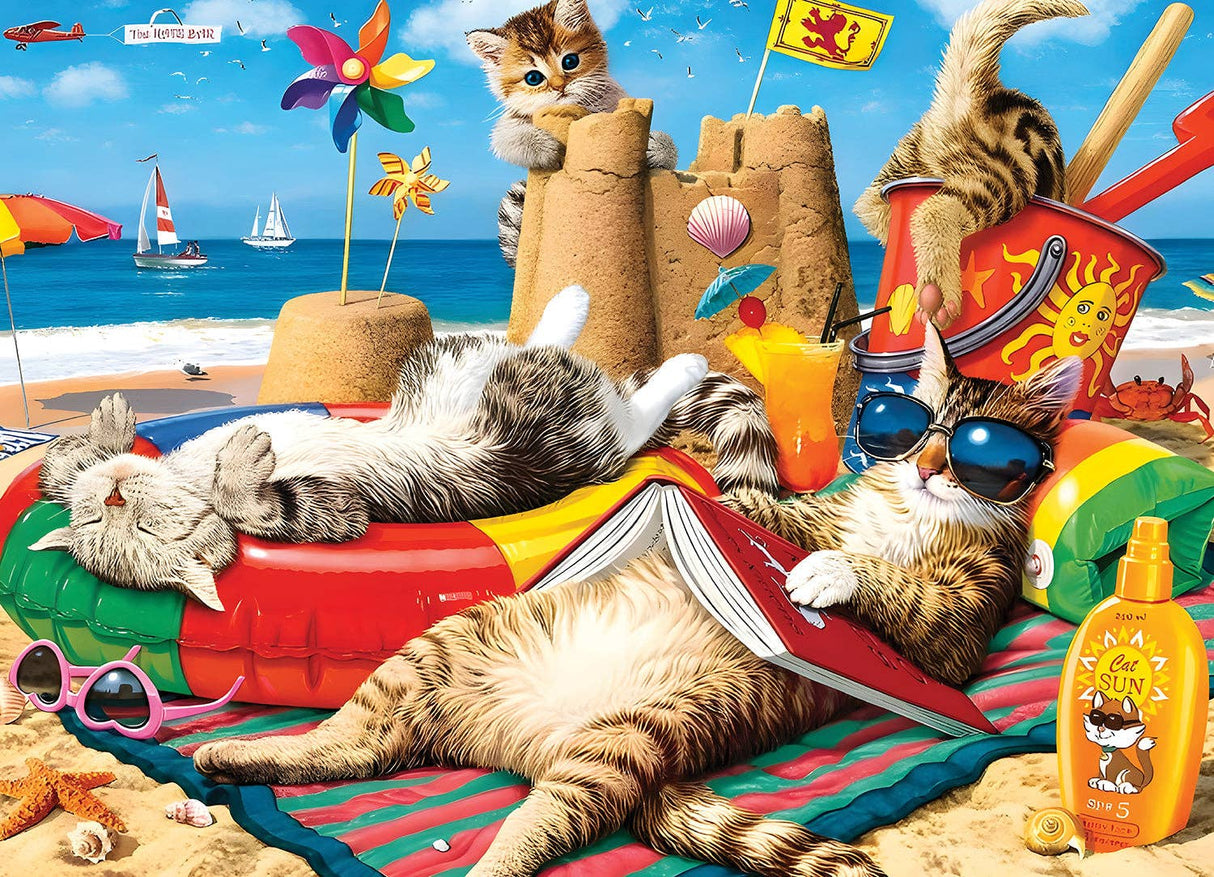 Beach Cats 1000 - Piece Jigsaw Puzzle by Willow Creek Press - Willow Creek Press & Gifts - Jigsaw Puzzles - The Puzzle Center - 