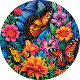 Beautiful Butterflies 500 Piece Circular Jigsaw Puzzle by SunsOut Puzzles - Vibrant Nature Delight - SunsOut - Jigsaw Puzzles - The Puzzle Center - 