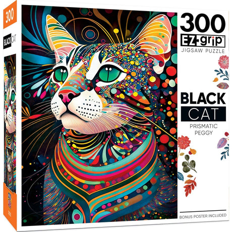 Black Cats - Prismatic Peggy 300 Piece EZ Grip Jigsaw Puzzle by Masterpieces Puzzles - Masterpieces Puzzles - Jigsaw Puzzles - The Puzzle Center