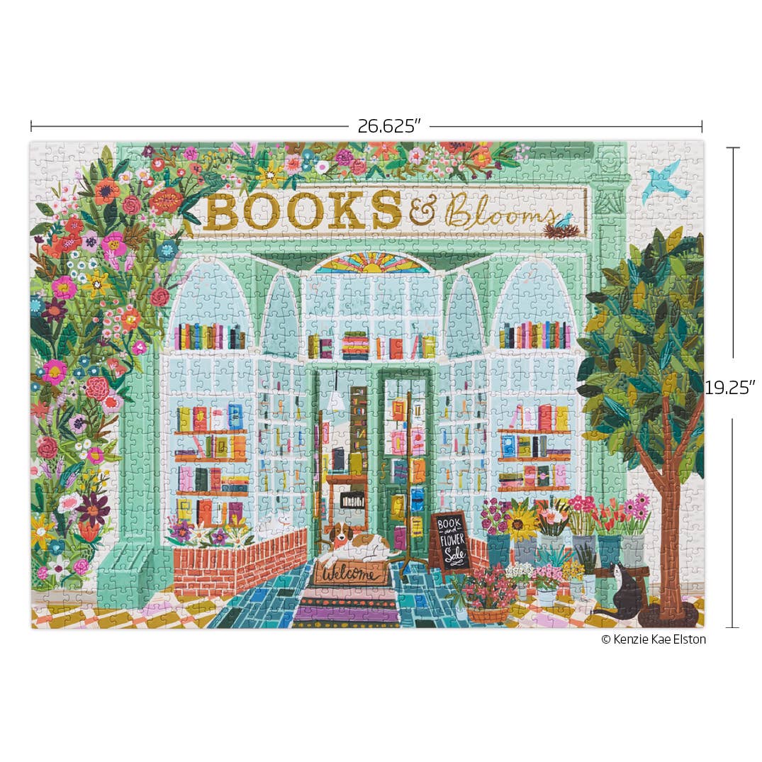 Books And Blooms 1000 Piece Puzzle by WerkShoppe Puzzles - WerkShoppe - Jigsaw Puzzles - The Puzzle Center