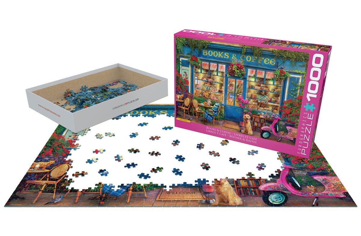 Books & Coffee 1000 Piece Puzzle by Eurographics - Eurographics - Jigsaw Puzzles - The Puzzle Center - 