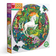 Round puzzle with a unicorn jigsaw puzzle theme of 500 pieces by eeBoo