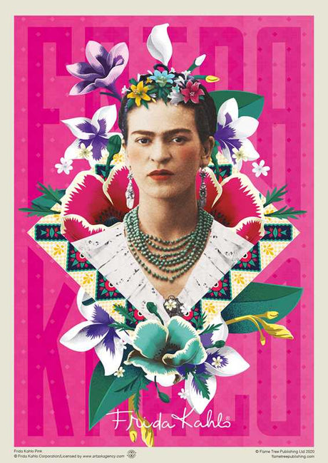 Frida Kahlo Pink 1000 Piece Jigsaw Puzzle by Flame Tree