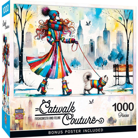 Catwalk Couture - Fashionista and Feline 1000 Piece Jigsaw Puzzle by Masterpieces Puzzles - Masterpieces Puzzles - Jigsaw Puzzles - The Puzzle Center