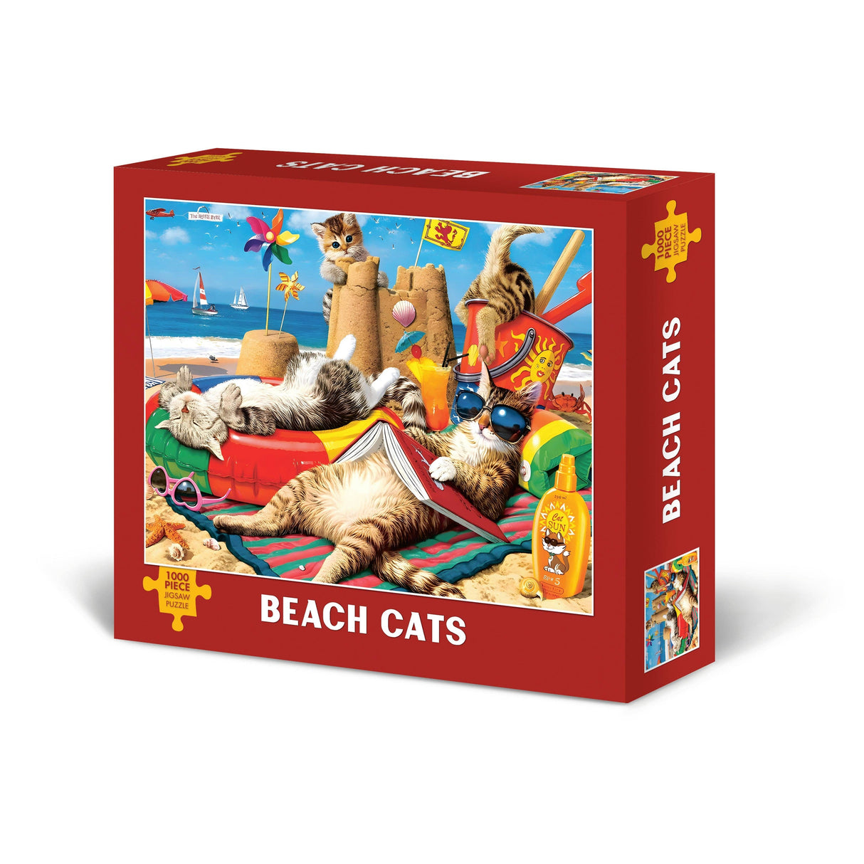 Beach Cats 1000 Piece jigsaw puzzle by Willow Creek press - fun cat puzzle