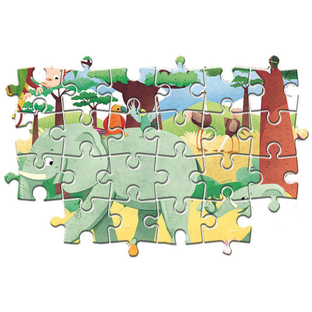 Clementoni puzzle for kids with vibrant jungle animals and eco-friendly materials