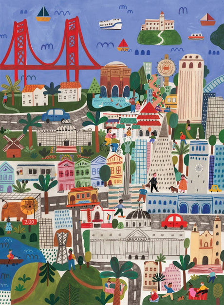 Iconic San Francisco landmarks 500 piece jigsaw puzzle by Puzzlefolk