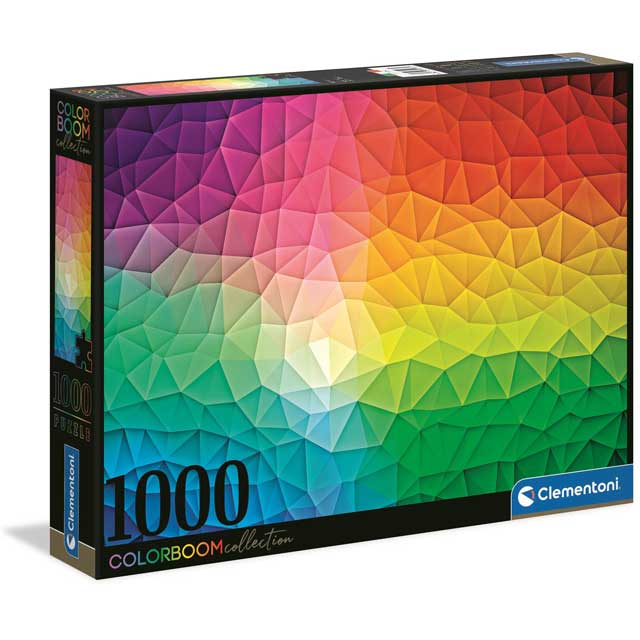 Clementoni Color Boom - Mosaic 1000-piece jigsaw puzzle pieces in box