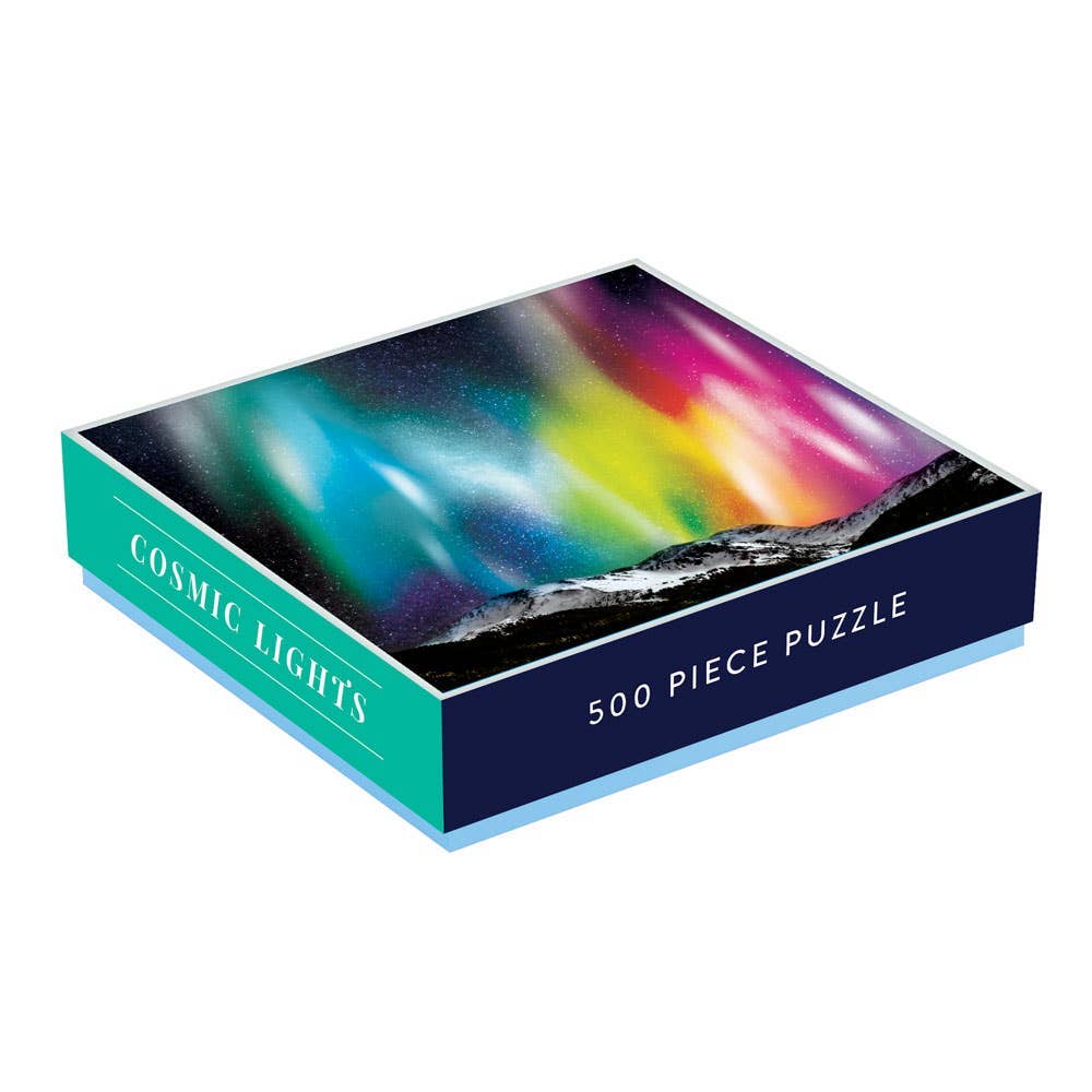 Cosmic Lights by Galison puzzle packaged in sleek matte-finish box with space design