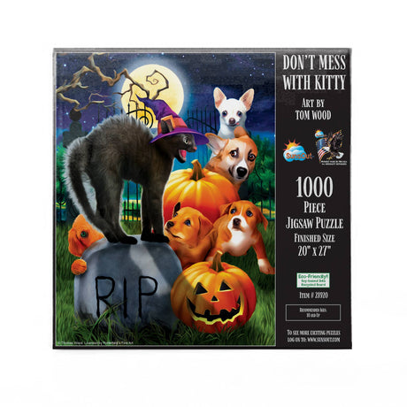 Don't Mess with Kitty 1000 Piece Jigsaw Puzzle by SunsOut Puzzles - Purr - fect Halloween Fun - SunsOut - Jigsaw Puzzles - The Puzzle Center - 