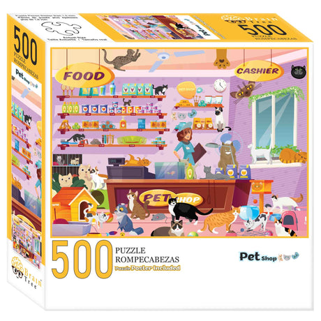 Pet Shop Jigsaw Puzzle - 500 Piece Fun Animal Puzzle by Brain Tree Games