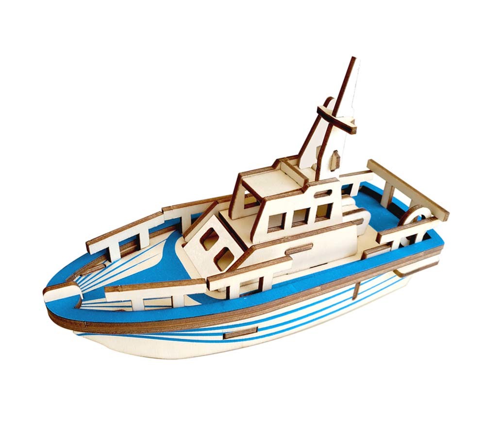 Wooden Lifeboat 3D Model Puzzle for Kids